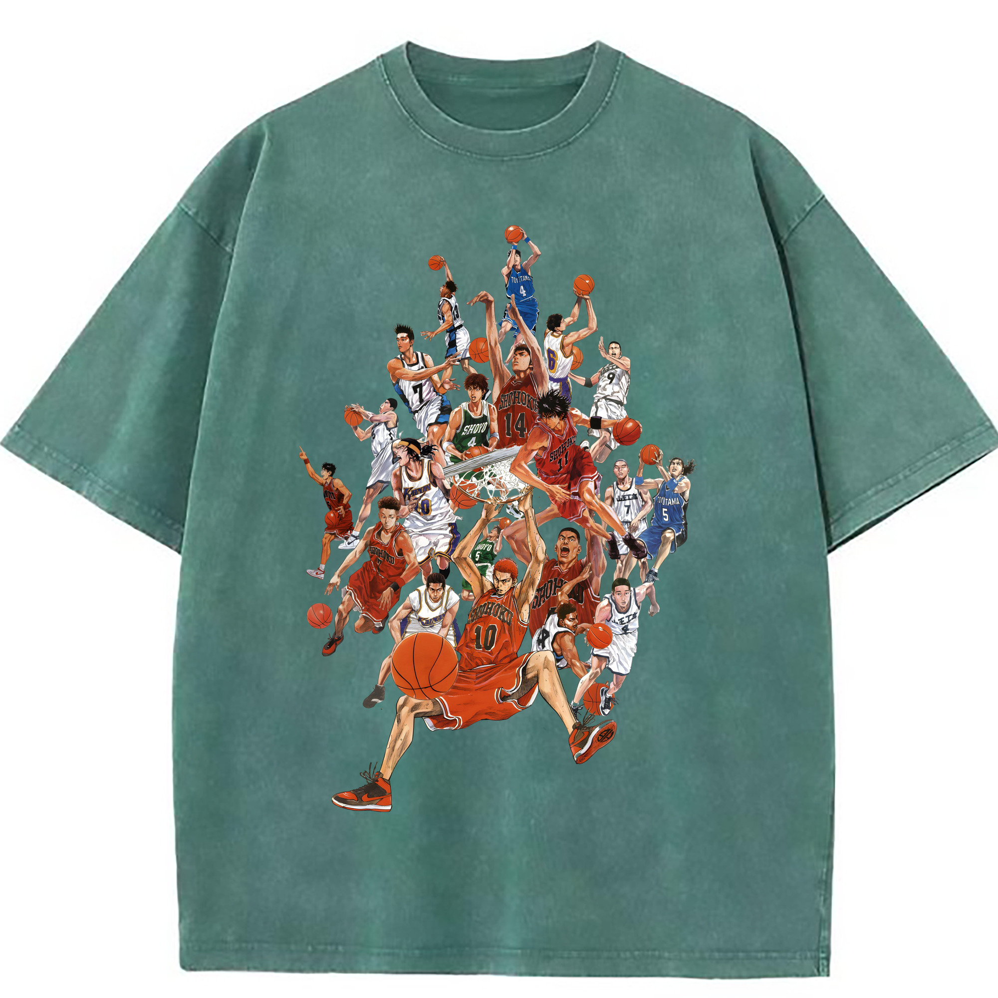 （画像用） SLAM DUNK／スラムダンク 綿100% ヴィンテージ風 半袖Tシャツ（フロントプリント）